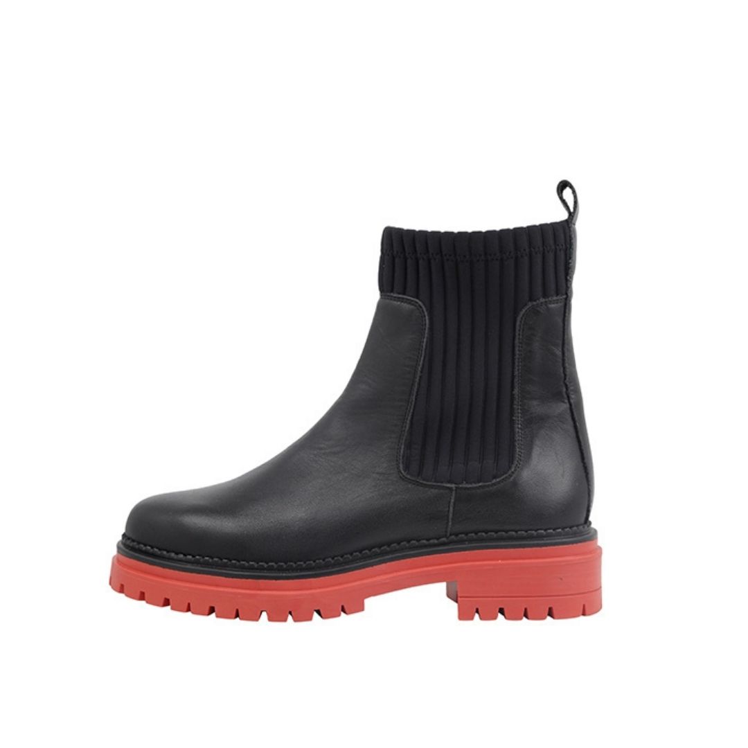Skylight Pigment Først Kort læderstøvle med rød sål 24210-662 | Cashott.dk